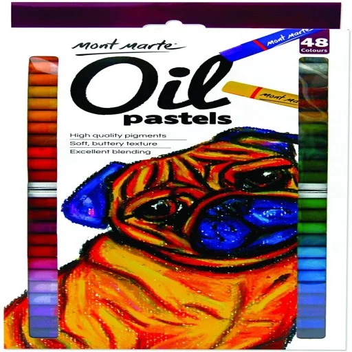 Mont Marte Oil Pastels 48pce, High Quality Pigment Colours