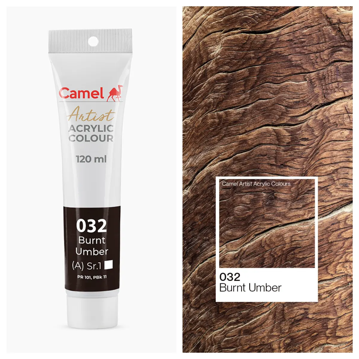 Camel আর্টিস্ট অ্যাক্রিলিক কালার 120ml – Burnt Umber (Sr.1)