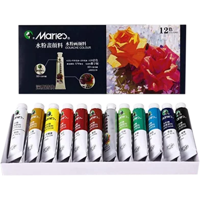 Maries গুয়াশ কালার পেইন্ট 12 কালার 12 মিলি টিউব