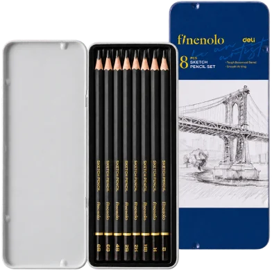 Deli Finenolo প্রফেশনাল স্কেচ পেন্সিল সেট-8 পিস - EC26