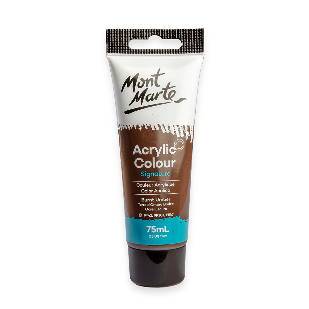 Mont Marte অ্যাক্রিলিক কালার পেইন্ট সিগনেচার 75ml – Burnt Umber