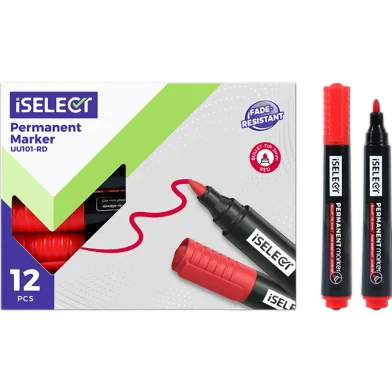 Deli iSelect পারমানেন্ট মার্কার-12 পিস - UU101-RD
