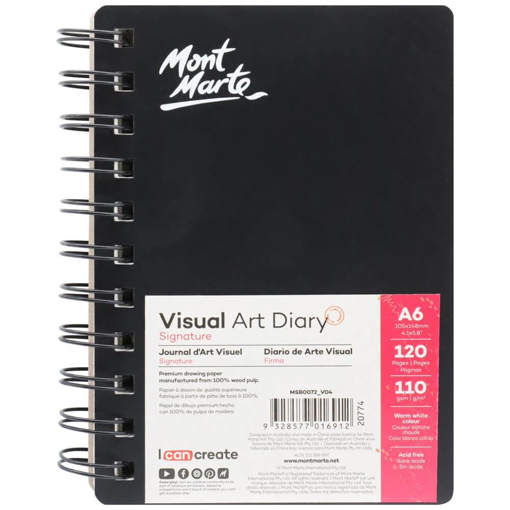 Mont Marte ভিজুয়াল আর্ট ডায়েরি সিগনেচার A6 120পেজ 110gsm