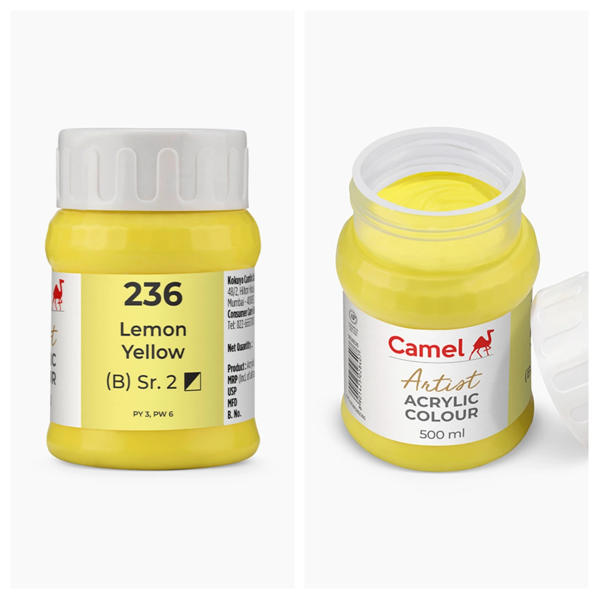 Camel আর্টিস্ট অ্যাক্রিলিক কালার 500ml – Lemon Yellow (Sr.2)