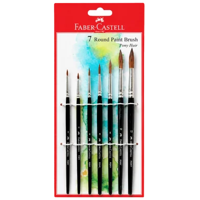 Faber Castell রাউন্ড পেইন্ট ব্রাশ পনি হেয়ার সেট-7 পিস