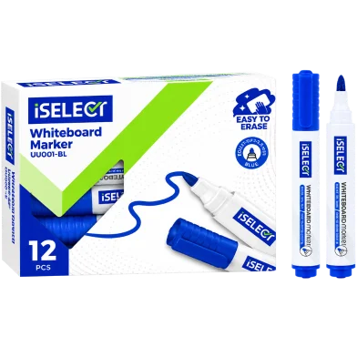 Deli iSelect হোয়াইটবোর্ড মার্কার-12 পিস - UU001-BL