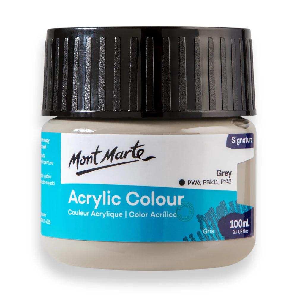 Mont Marte অ্যাক্রিলিক কালার পেইন্ট সিগনেচার 100ml – Grey