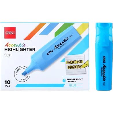 Deli অ্যাকসেন্ট হাইলাইটার ব্লু-10 পিস - ES621