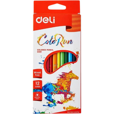 Deli প্লাস্টিক কালার্ড পেন্সিল 12 কালার - EC00100