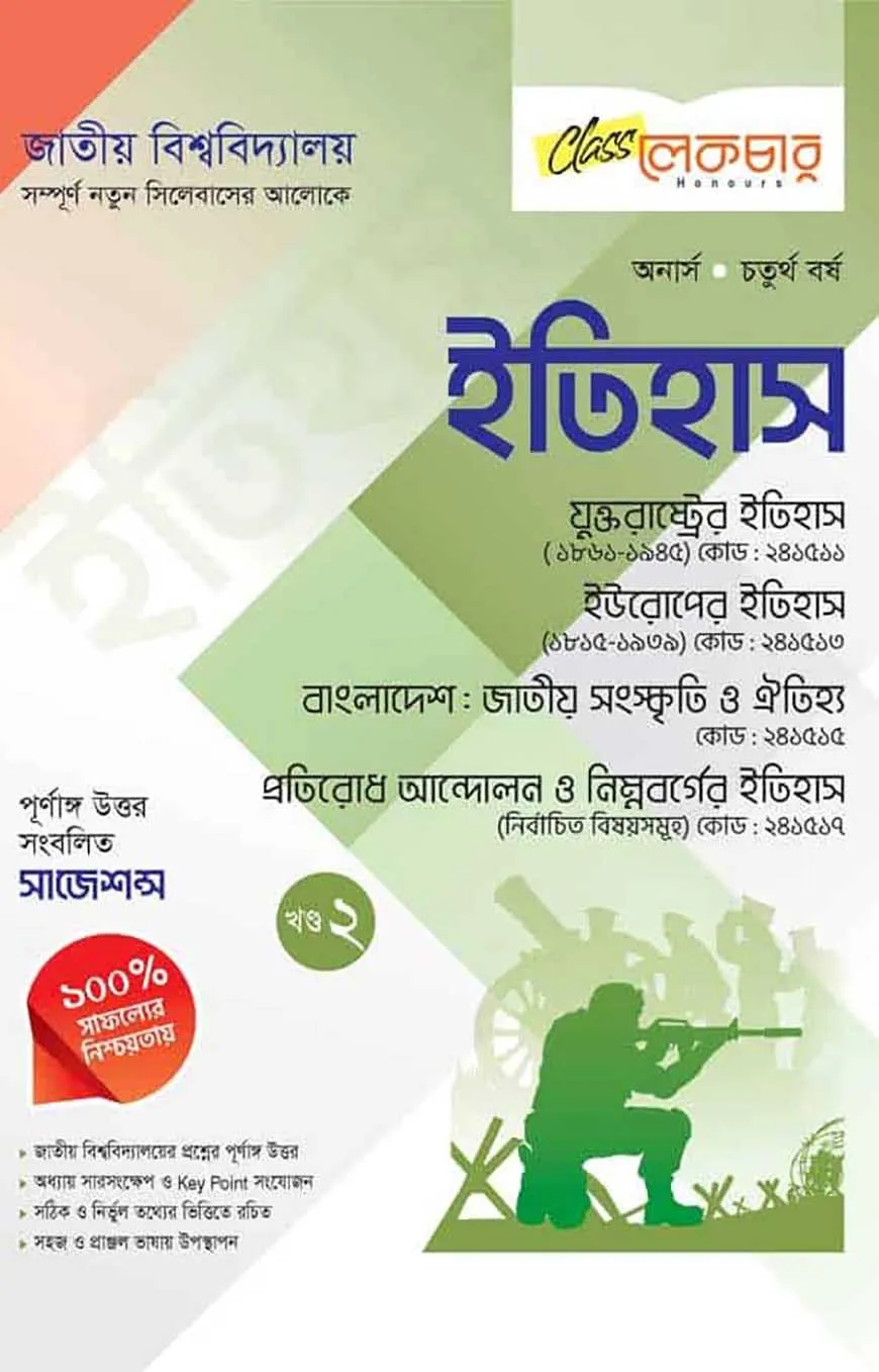 ইতিহাস পার্ট ২ অনার্স ৪র্থ বর্ষ ( জাতীয় বিশ্ববিদ্যালয় )