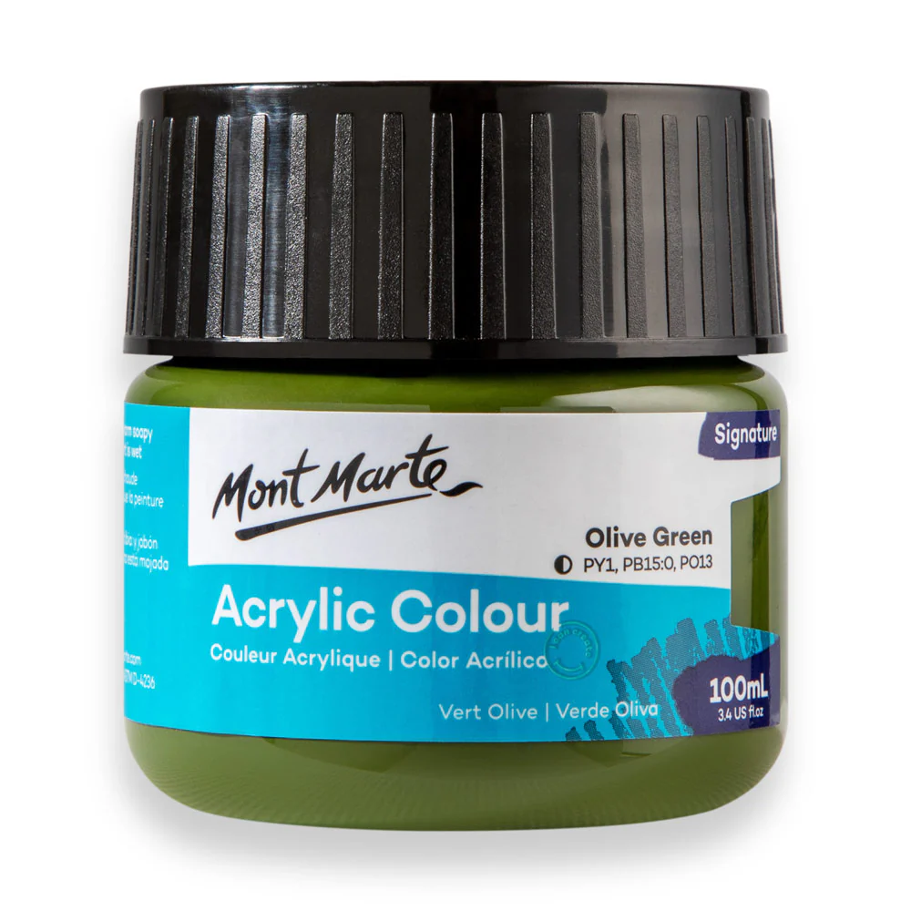 Mont Marte অ্যাক্রিলিক কালার পেইন্ট সিগনেচার 100ml – Olive Green