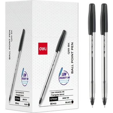 Deli বলপয়েন্ট পেন-0.7 মিমি-50 পিস - EQ99-BK