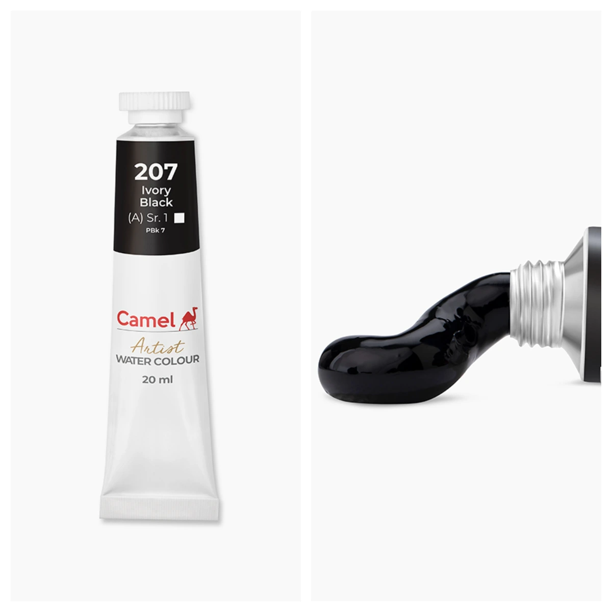 Camel আর্টিস্ট ওয়াটার কালার 20ml – Ivory Black (Sr.1)