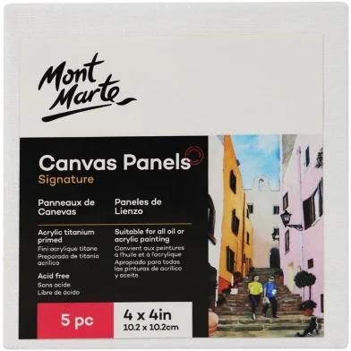 Mont Marte সিগনেচার ক্যানভাস প্যানেল 4/4 5 পিস