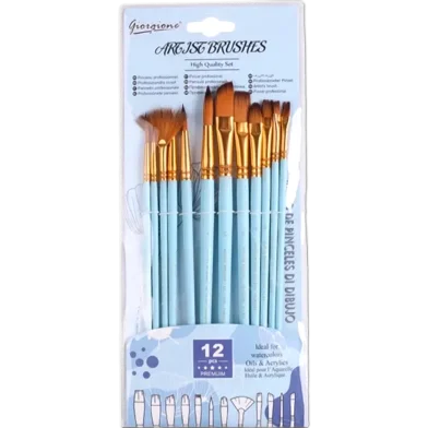 Giorgione G-1200F/S/L নাইলন হেয়ার পেইন্ট ব্রাশ 12 পিস সেট