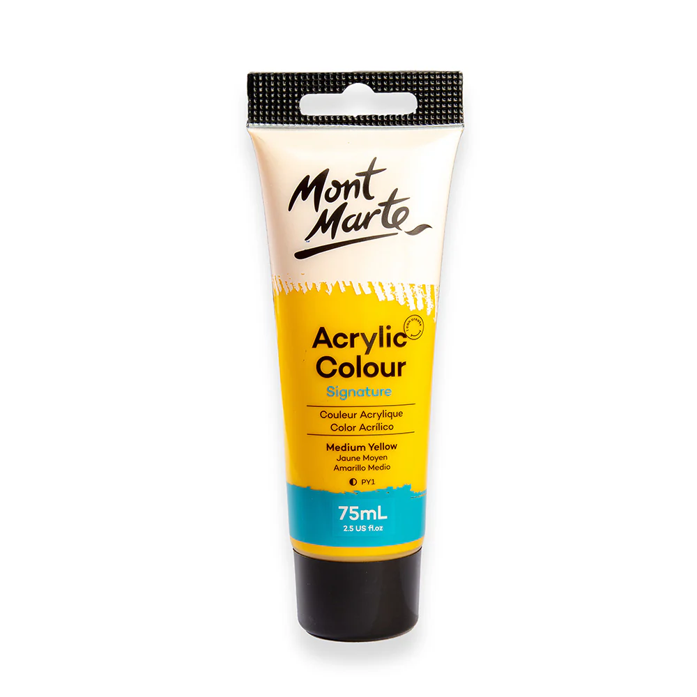 Mont Marte অ্যাক্রিলিক কালার পেইন্ট সিগনেচার 75ml – মিডিয়াম Yellow
