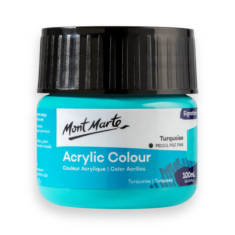 Mont Marte অ্যাক্রিলিক কালার পেইন্ট সিগনেচার 100ml – Turquoise