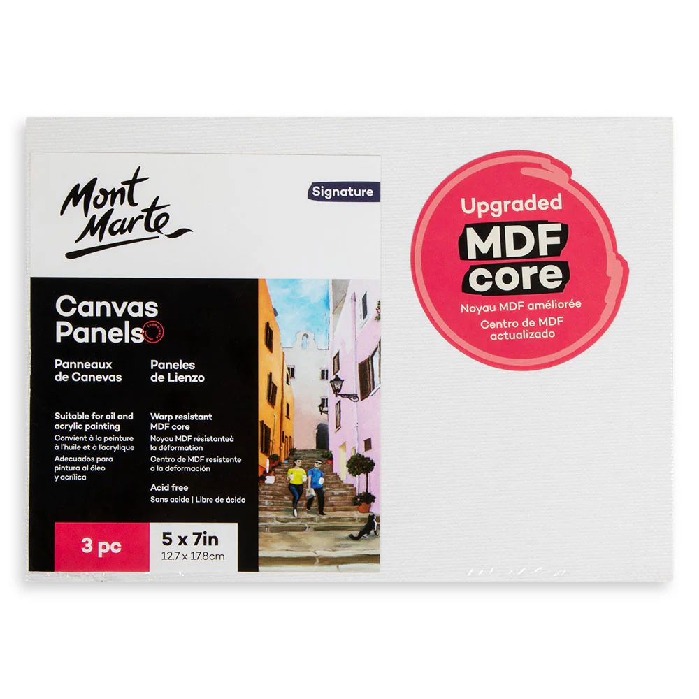 Mont Marte ক্যানভাস প্যানেল সিগনেচার 3pc 12.7 x 17.8cm (5 x 7in)