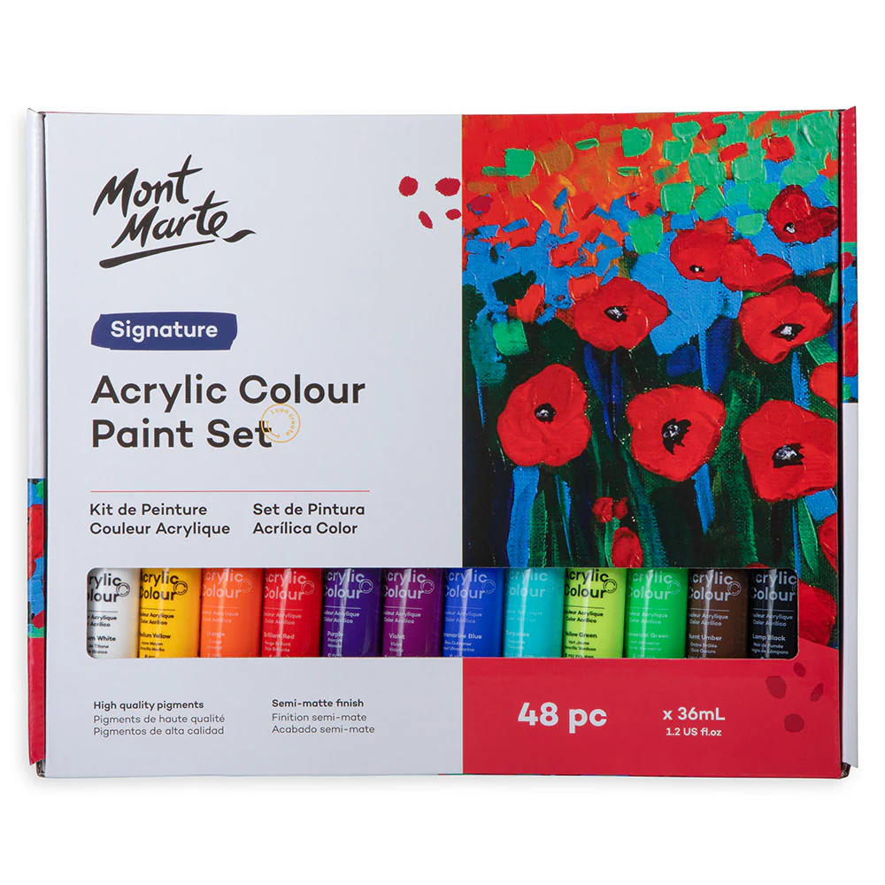 Mont Marte অ্যাক্রিলিক কালার পেইন্ট সেট সিগনেচার 48pc x 36ml