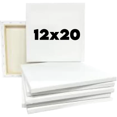 হোয়াইট ক্যানভাস 12x20 ইঞ্চি 2 পিস