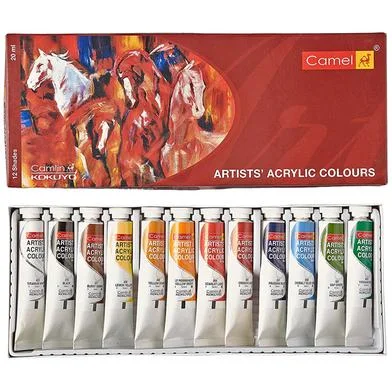 Camel আর্টিস্ট অ্যাক্রিলিক কালার টিউব 12 শেড 20 মিলি