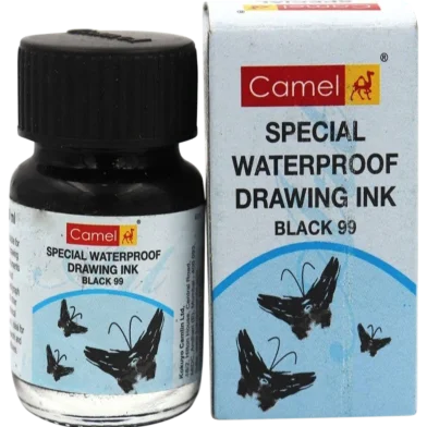 Camel স্পেশাল ওয়াটারপ্রুফ ড্রয়িং ইংক - ব্ল্যাক