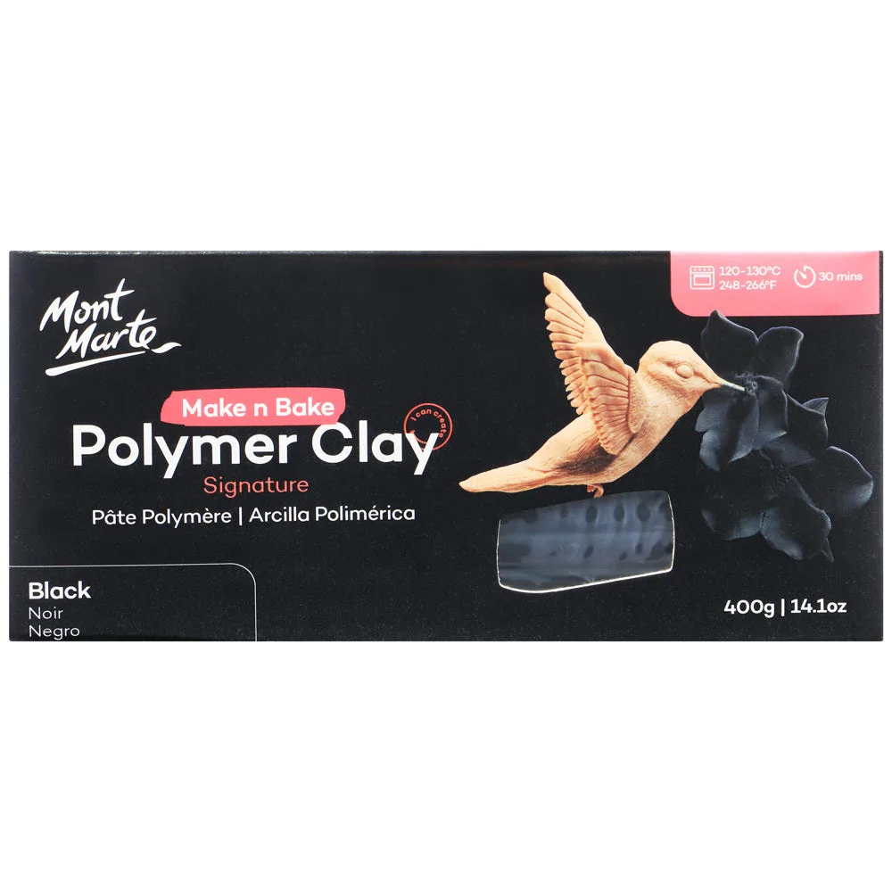 Mont Marte Make n Bake পলিমার ক্লে সিগনেচার 400g (14.1oz) – Black