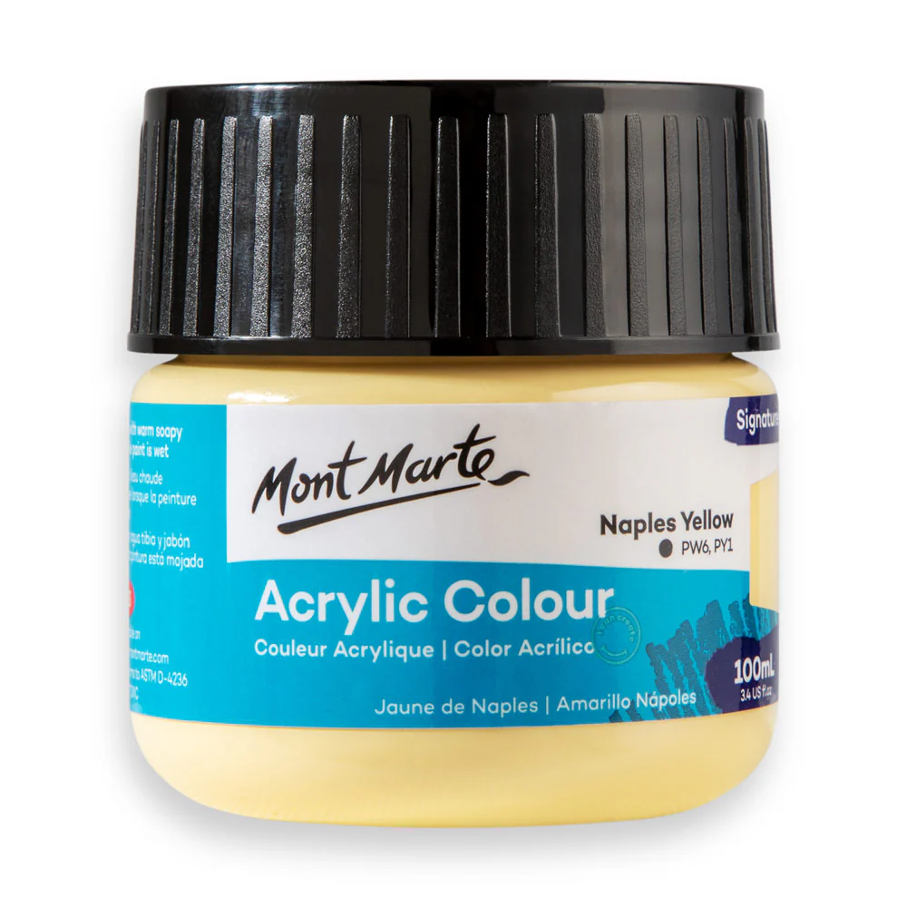 Mont Marte অ্যাক্রিলিক কালার পেইন্ট সিগনেচার 100ml – Naples Yellow