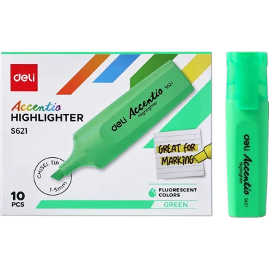 Deli অ্যাকসেন্ট হাইলাইটার গ্রিন-10 পিস - ES621