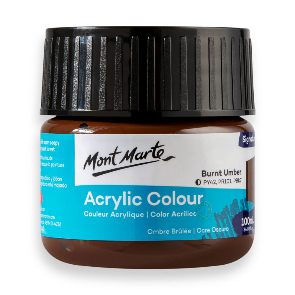 Mont Marte অ্যাক্রিলিক কালার পেইন্ট সিগনেচার 100ml – Burnt Umber