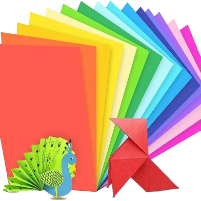 হ্যান্ডমেড Origami এমবসড মাল্টি থিন স্ক্র্যাপবুক 100 পিস A4 কালার পেপার