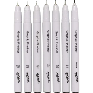 Mont Marte প্রিমিয়াম গ্রাফিক Fineliners 7 পিস - ব্ল্যাক ইংক