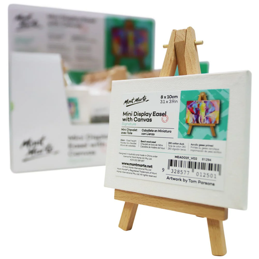 Mont Marte মিনি ডিসপ্লে ইজেল সহ ক্যানভাস সিগনেচার 8 x 10cm (3.1 x 3.9in)