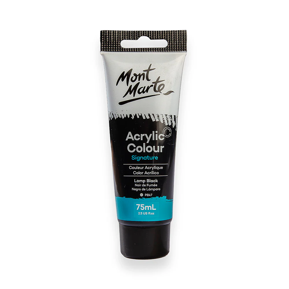Mont Marte অ্যাক্রিলিক কালার পেইন্ট সিগনেচার 75ml – Lamp Black