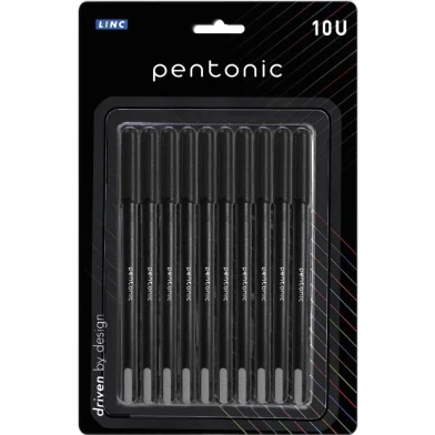 Pentonic 0.7 মিমি বলপেন ব্লিস্টার প্যাক | ব্ল্যাক বডি | ব্ল্যাক ইংক | সেট অফ 10 পেন