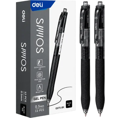 Deli Smos জেল পেন-0.5 মিমি-12 পিস - EG075-BK