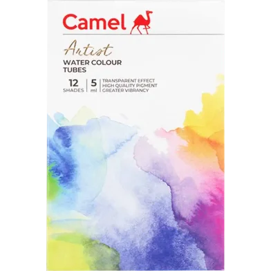 Camel আর্টিস্ট ওয়াটার কালারs সেট 5 মিলি X 12 শেড,মাল্টিকালার
