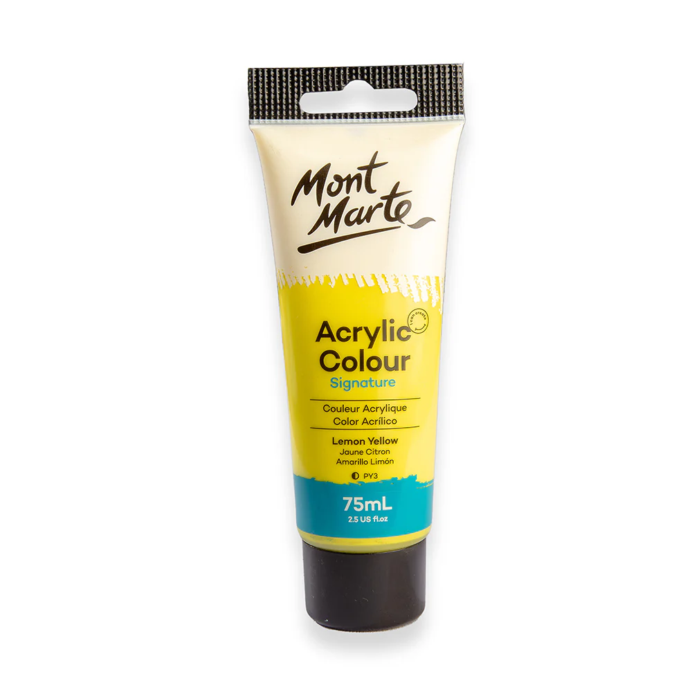 Mont Marte অ্যাক্রিলিক কালার পেইন্ট সিগনেচার 75ml – Lemon Yellow