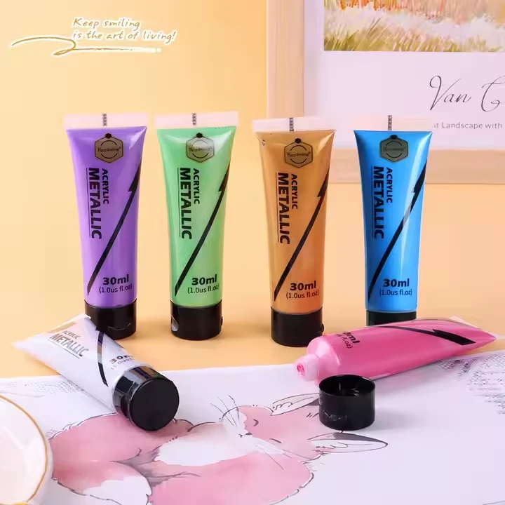 Keep Smiling মেটালিক অ্যাক্রিলিক পেইন্ট সেট 6pc x 30ml (1.0 US fl.oz)