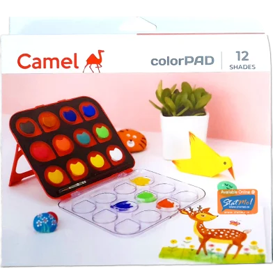 Camel কালার প্যাড 12 শেড ওয়াটার কালার কেক 12 শেড
