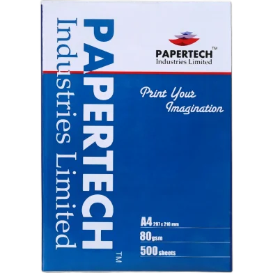Papertech অফসেট পেপার, A4, 80 জিএসএম (প্যাক অফ 500 শিট)