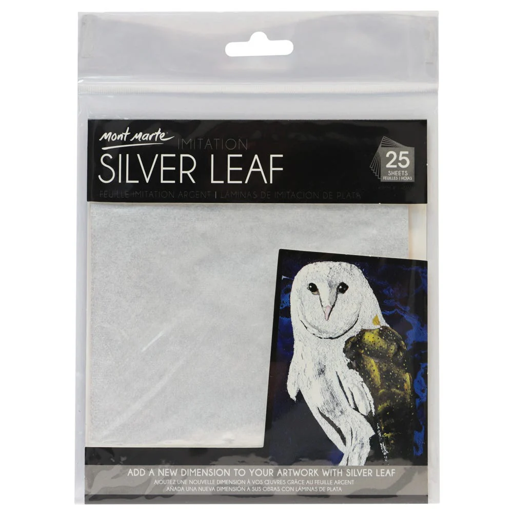 Mont Marte ইমিটেশন Silver লিফ 14x14cm 25 শিট