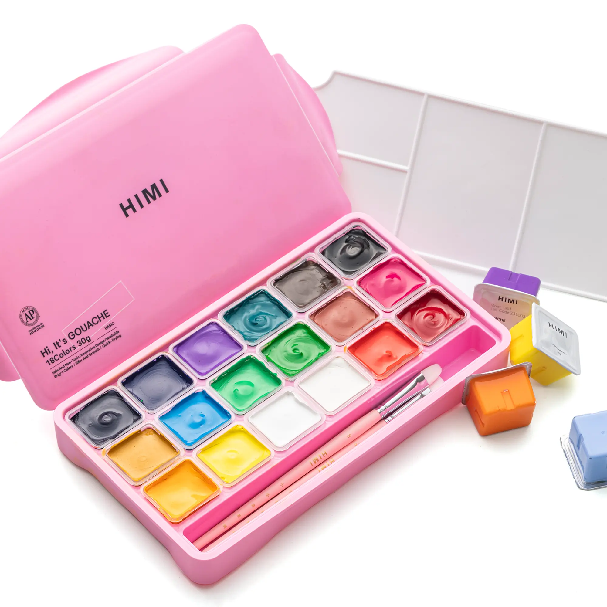 HIMI গুয়াশ পেইন্ট সেট, জেলি কাপ, 30G/18কালার, PINK