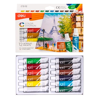 Deli অ্যাক্রিলিক কালার 12 মিলি টিউব - EC12-12