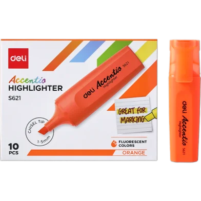 Deli অ্যাকসেন্ট হাইলাইটার অরেঞ্জ-10 পিস - ES621