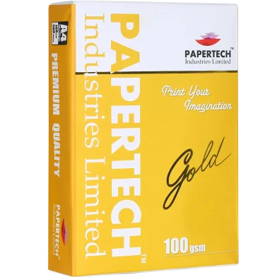 Papertech A4 অফসেট পেপার গোল্ড 100 জিএসএম - 500 শিট