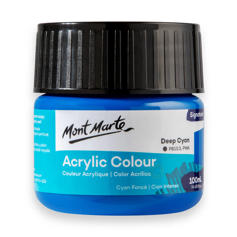 Mont Marte অ্যাক্রিলিক কালার 100ml – Deep Cyan