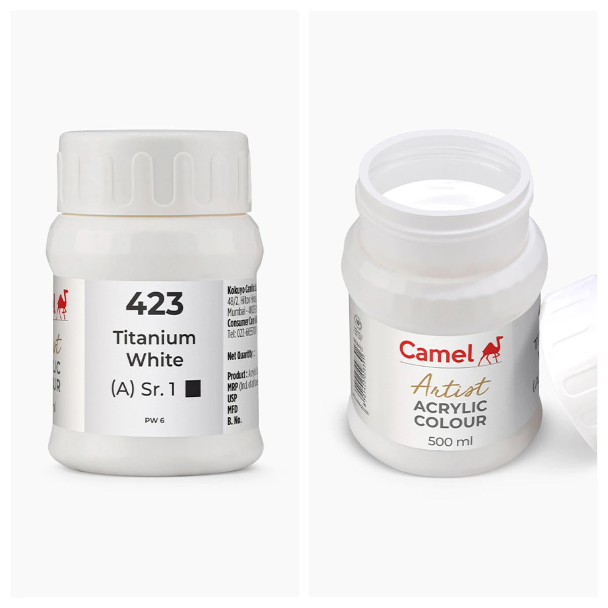 Camel আর্টিস্ট অ্যাক্রিলিক কালার 500ml – Titanium White (Sr.1)