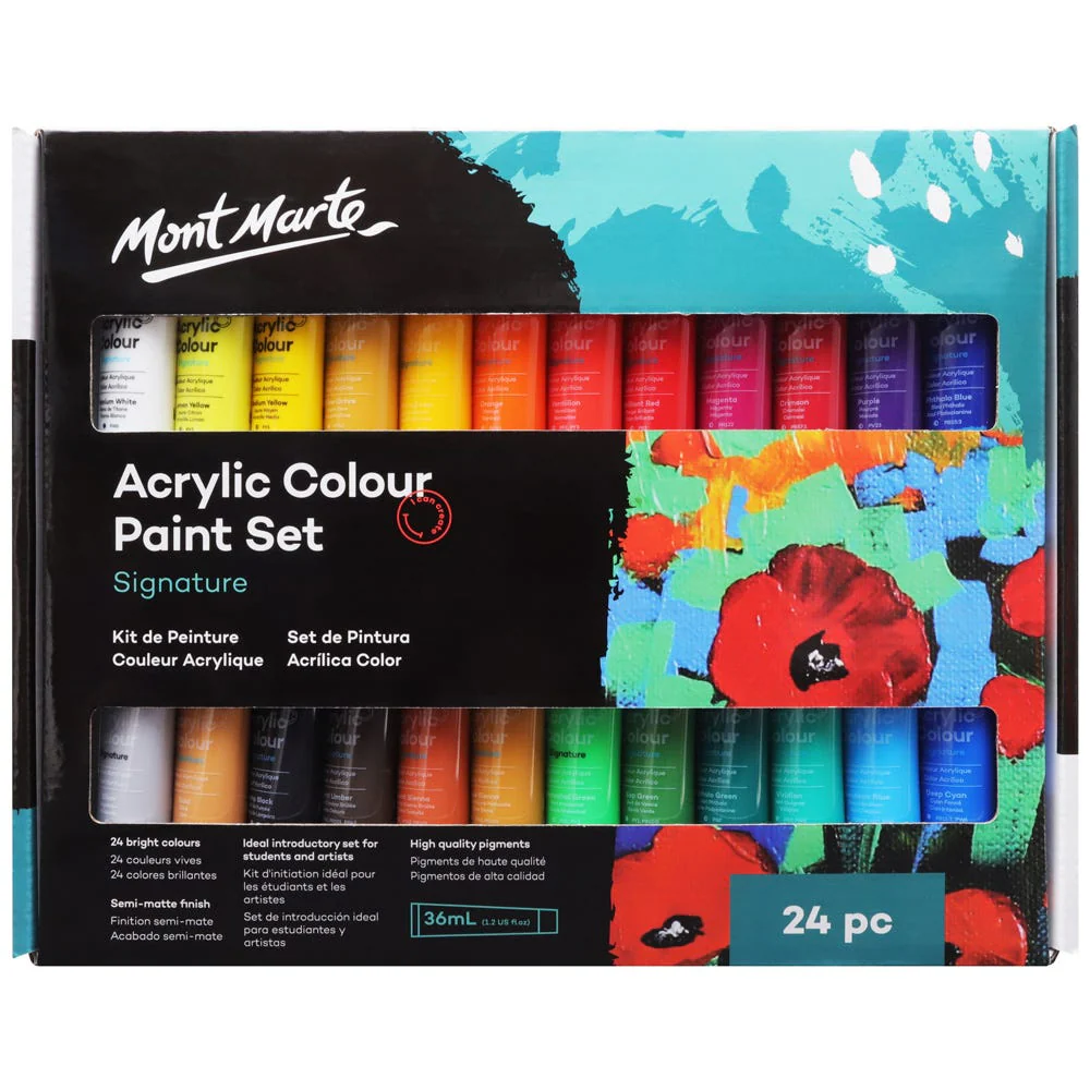 Mont Marte অ্যাক্রিলিক কালার পেইন্ট সেট সিগনেচার 24pc x 36ml