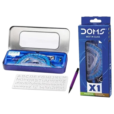 Doms X1 প্রিমিয়াম জ্যামিতি বক্স স্কুল জ্যামিতিক ইনস্ট্রুমেন্ট